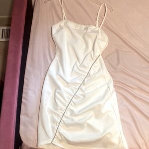 White mini cami style formal dress